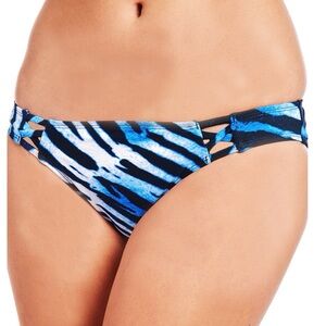 NEW Rachel Roy Strappy Bikini Bottom in Blue Zebra